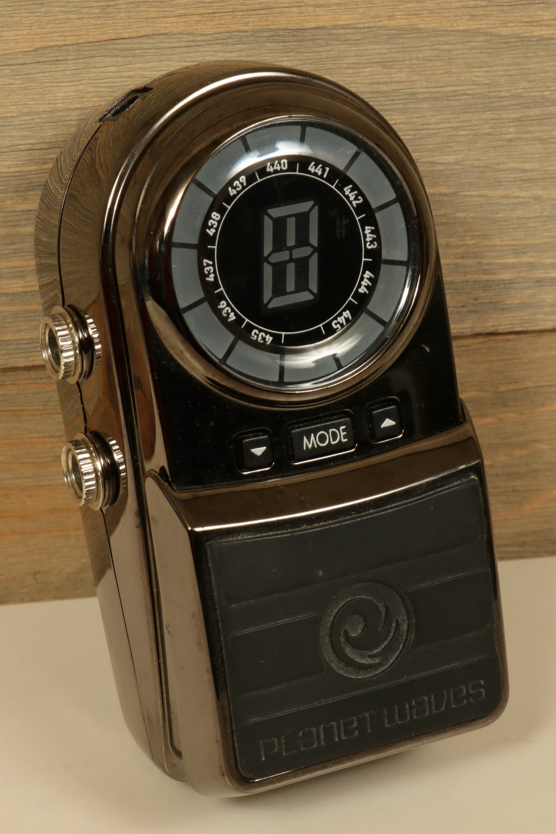 D'Addario Planet Waves Chromatic Tuner in black, front view with digital display
