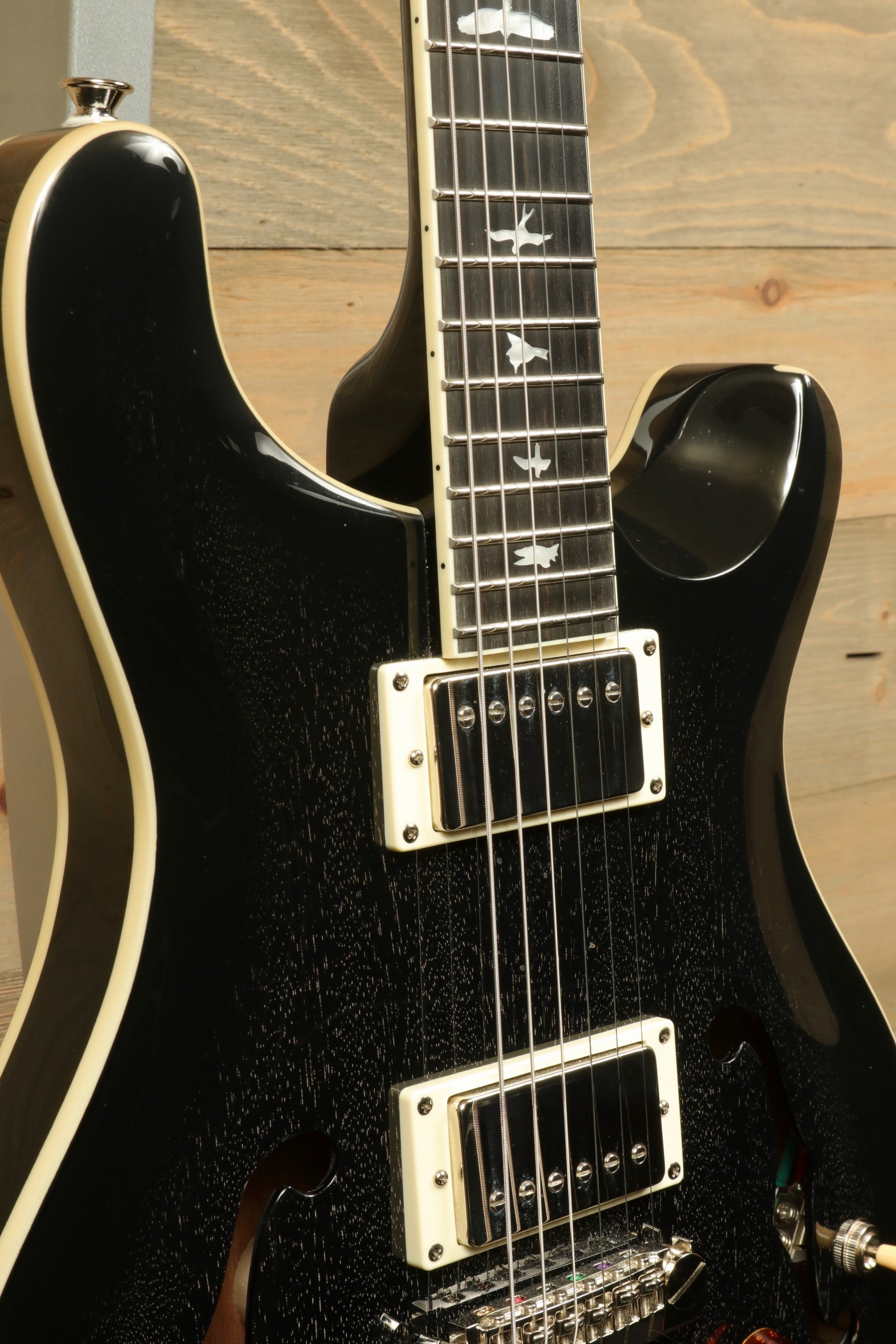 PRS SE Hollowbody Standard Piezo - Doghair - Excellent Condition w/ Hard Case, close-up view of body