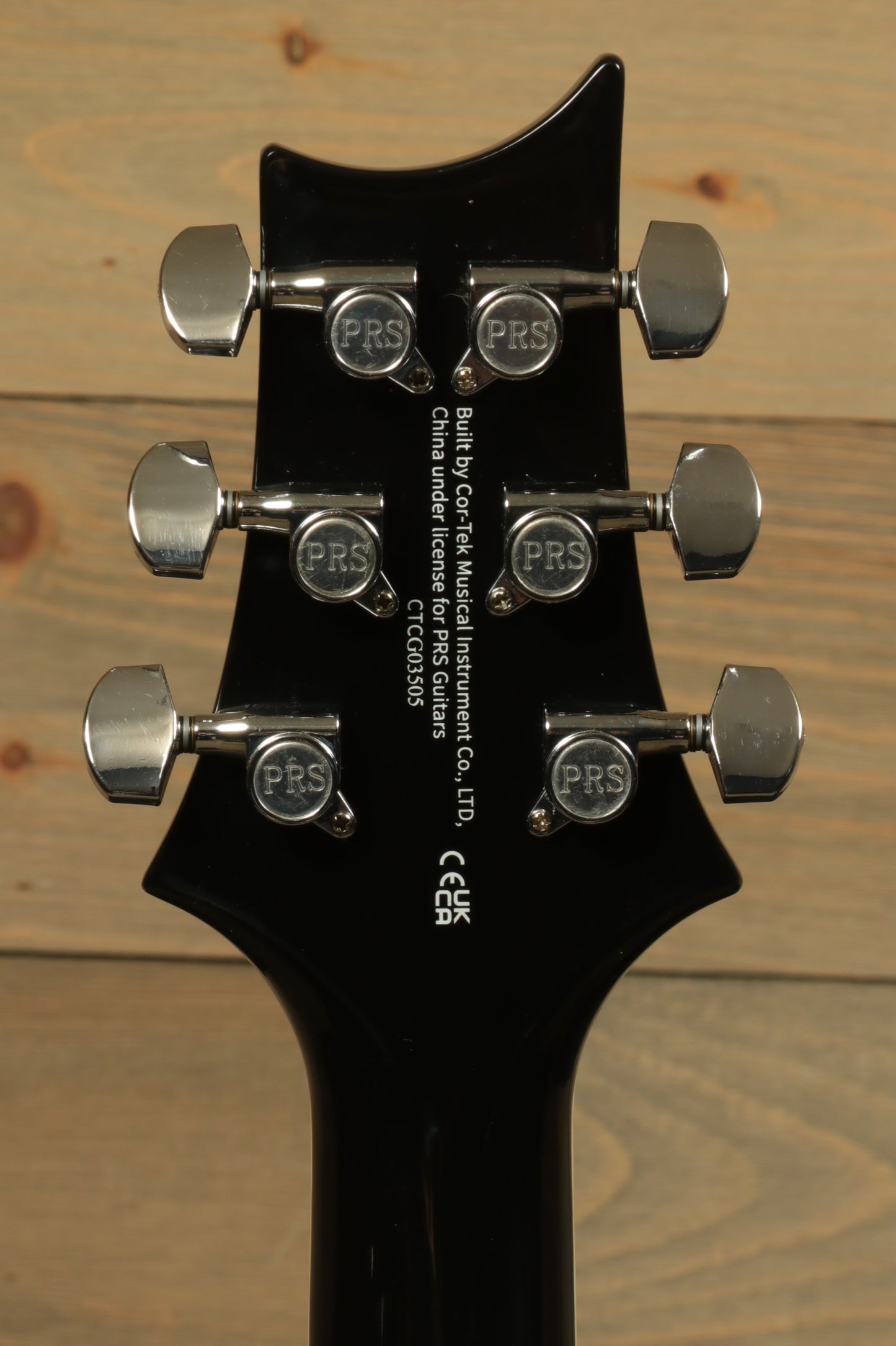 PRS SE Hollowbody Standard Piezo – Doghair – Excellent Condition w/ Hard Case, back view of headstock