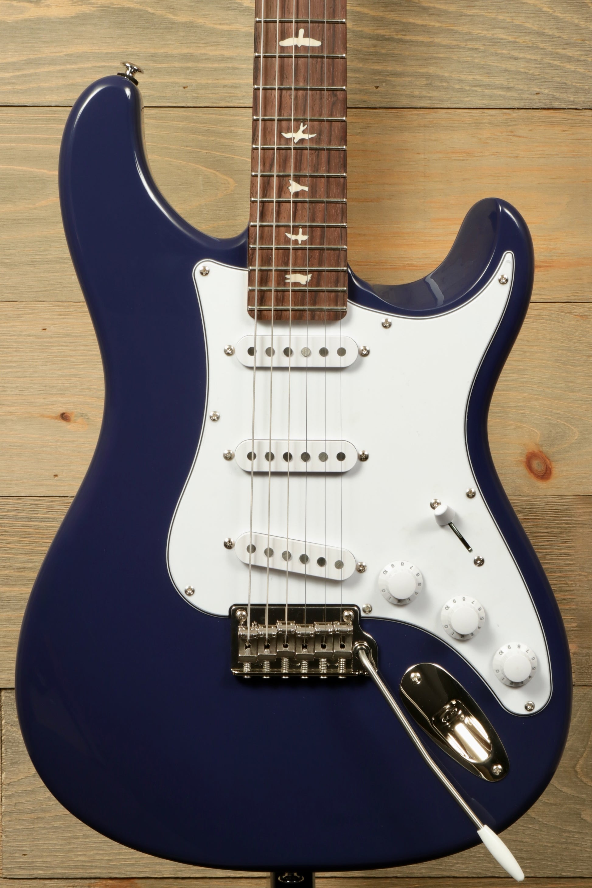 PRS SE Silver Sky Electric Guitar - Trad Blue with Rosewood Fingerboard, front view 