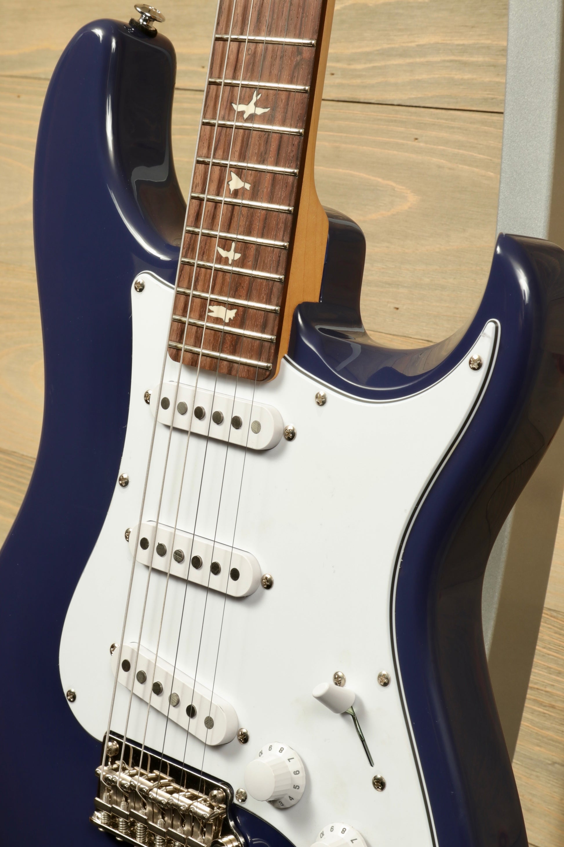 PRS SE Silver Sky Electric Guitar - Trad Blue with Rosewood Fingerboard, front view   