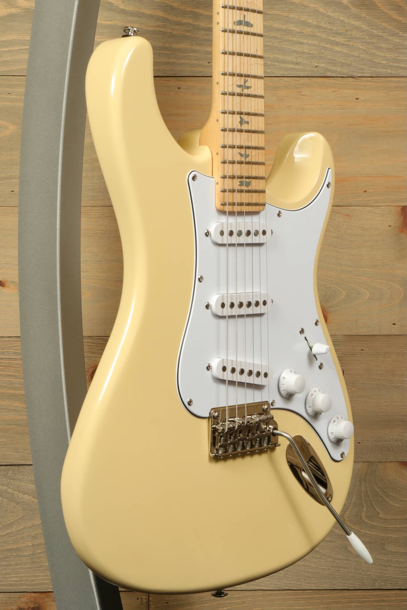PRS SE Silver Sky - Moon White Electric Guitar with a sleek body and classic features