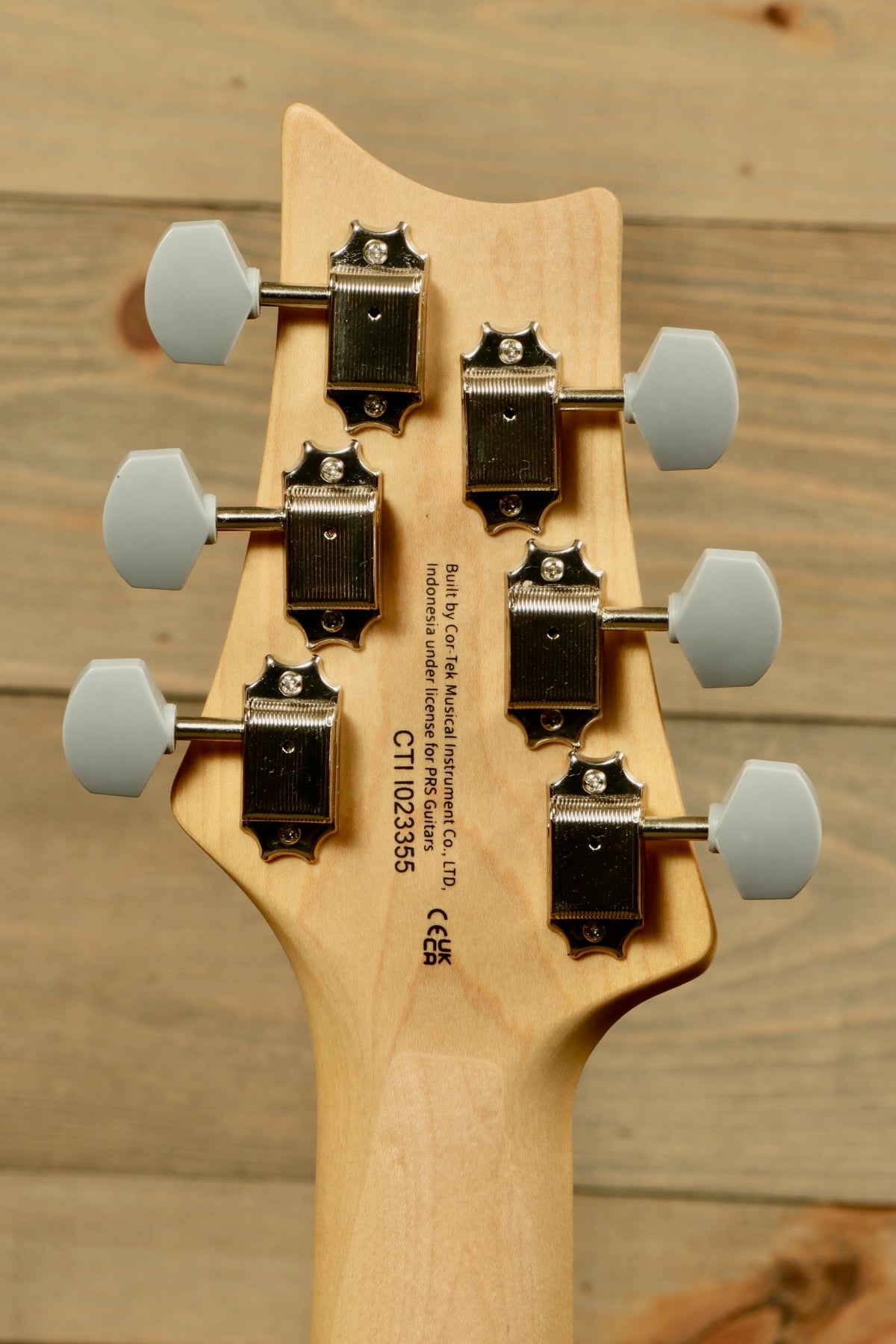 PRS SE Silver Sky - Nylon Blue Electric Guitar, back view showing tuning pegs and neck details