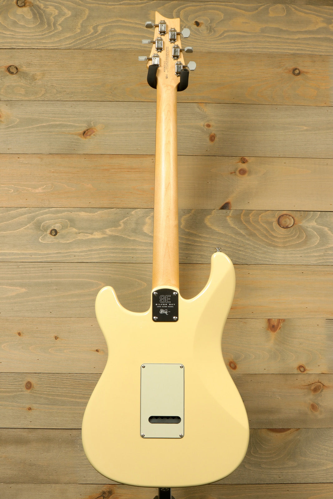 PRS SE Silver Sky in cream color, back view, with PRS Gig Bag - USED