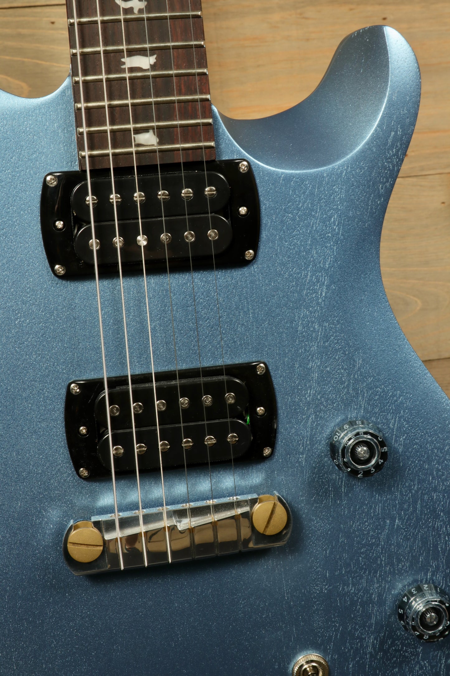PRS Stop Tail guitar Metro East in blue with dual humbuckers and smooth finish
