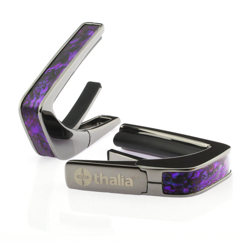 Thalia Black Chrome Finish Capo w/Purple Paua Inlay