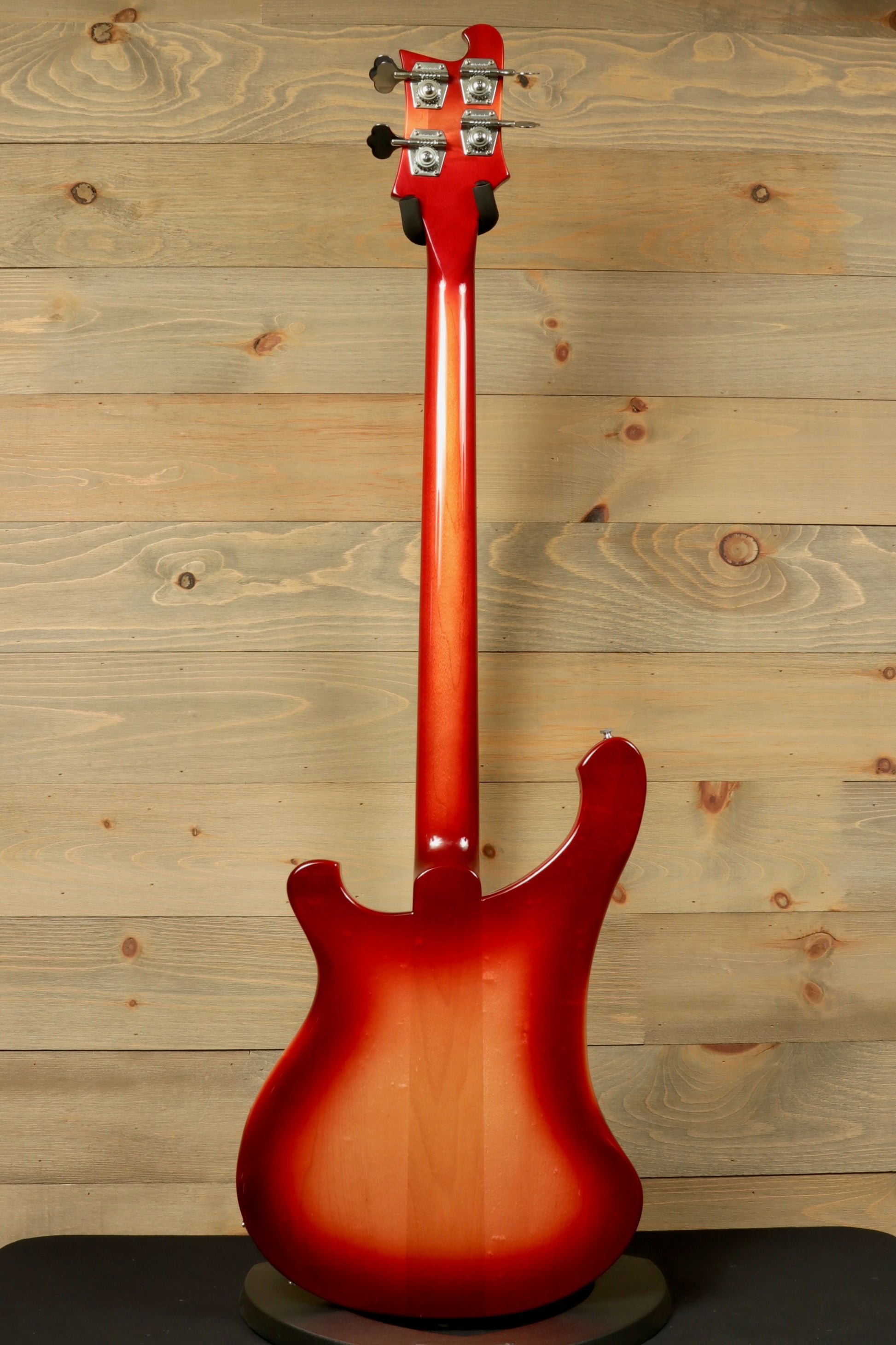 Rickenbacker 4001 bass guitar in sunburst finish, back view showing sleek body contours
