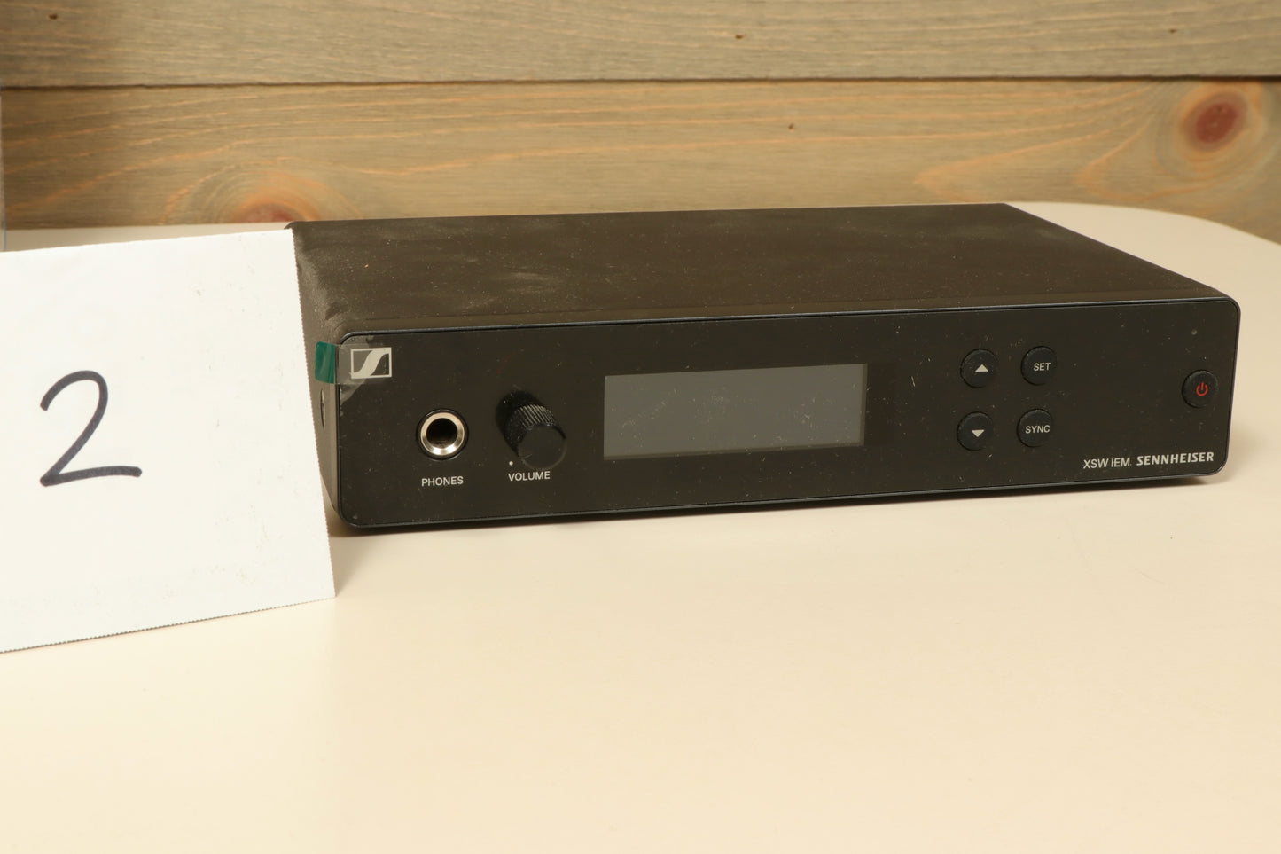 Sennheiser Wireless In Ear Monitors receiver, black finish, front view with controls and display