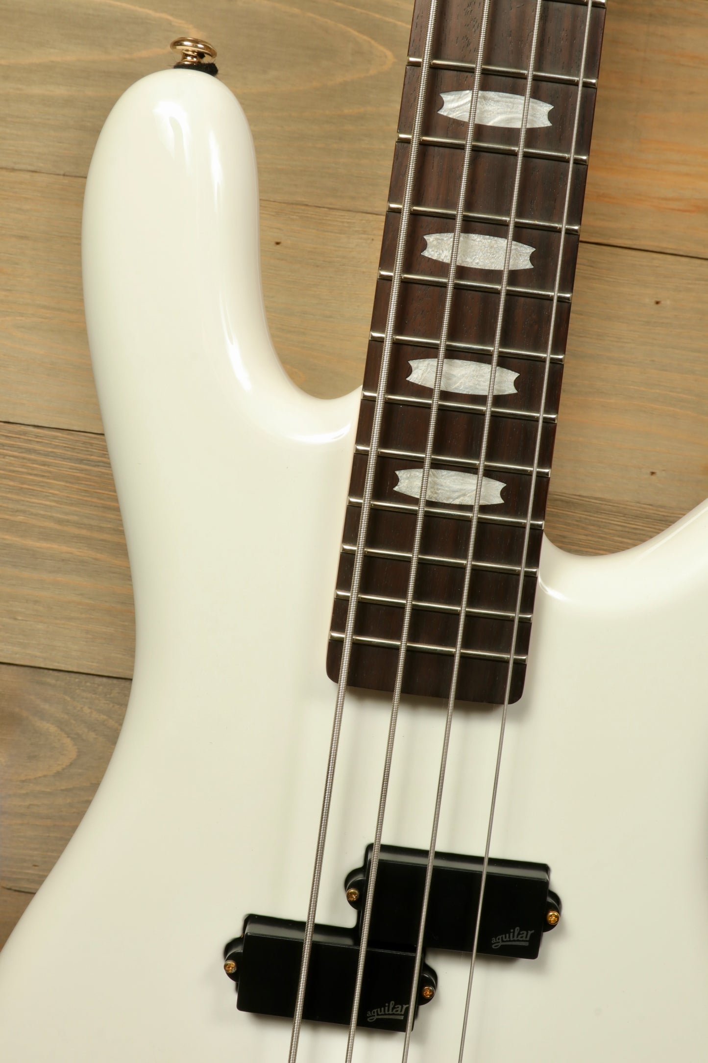 Spector ICON NS-2 bass guitar white finish with elegant inlays and sleek design