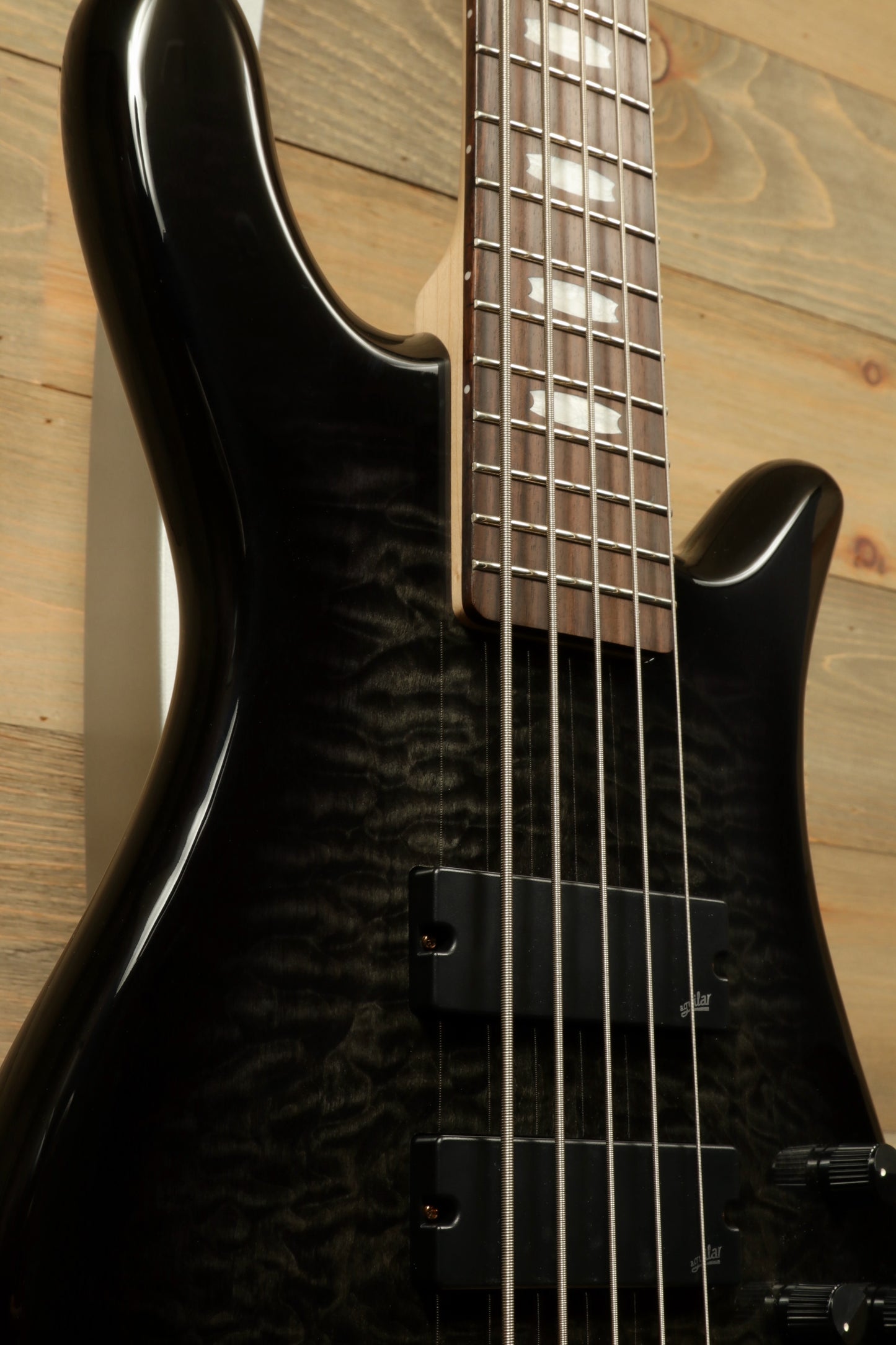 Spector Icon NS-5 5-string  Electric Bass Guitar in Black Stain Gloss, side view