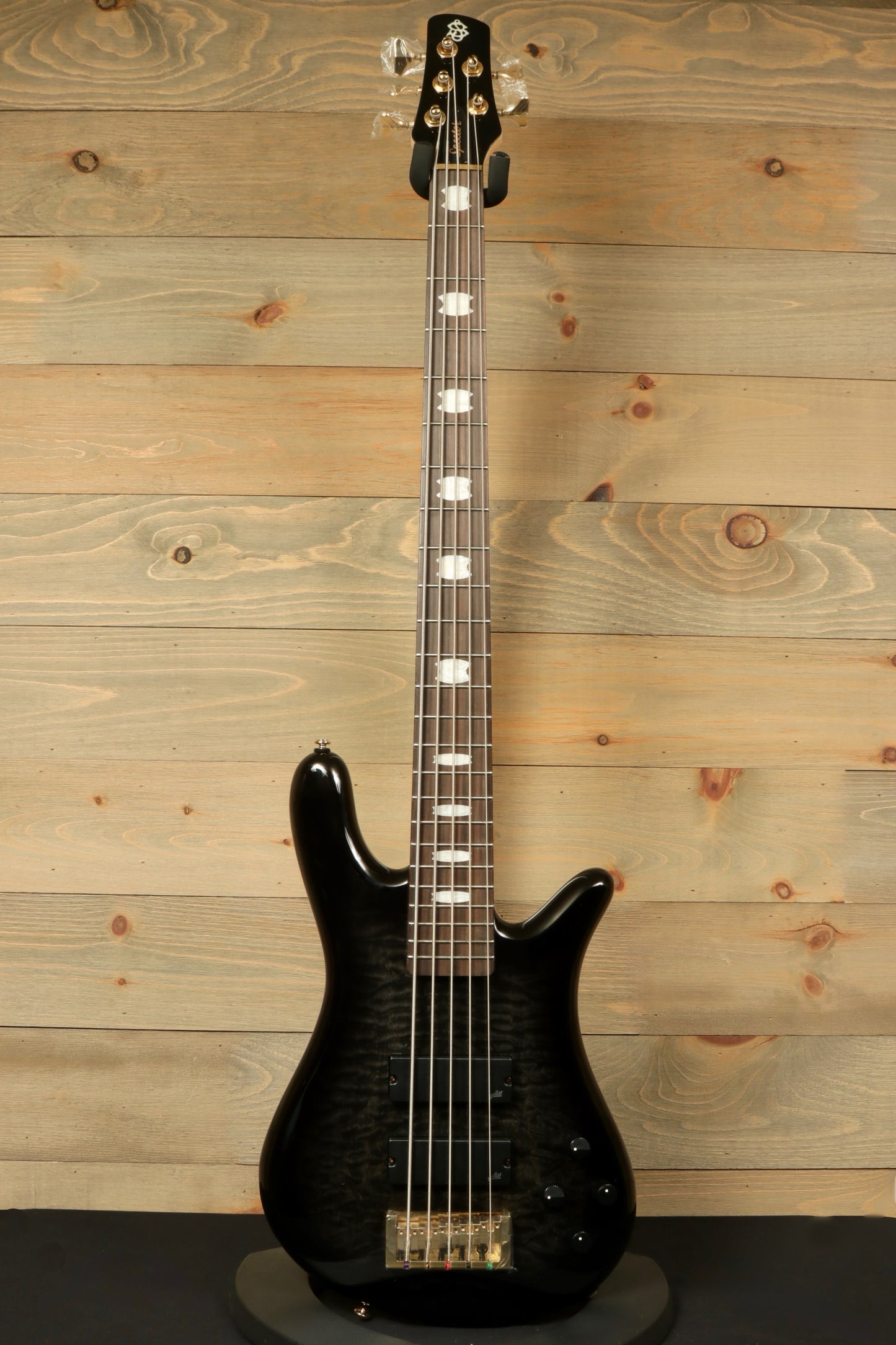 Spector Icon NS-5 5-string Electric Bass Guitar in Black Stain Gloss, front view