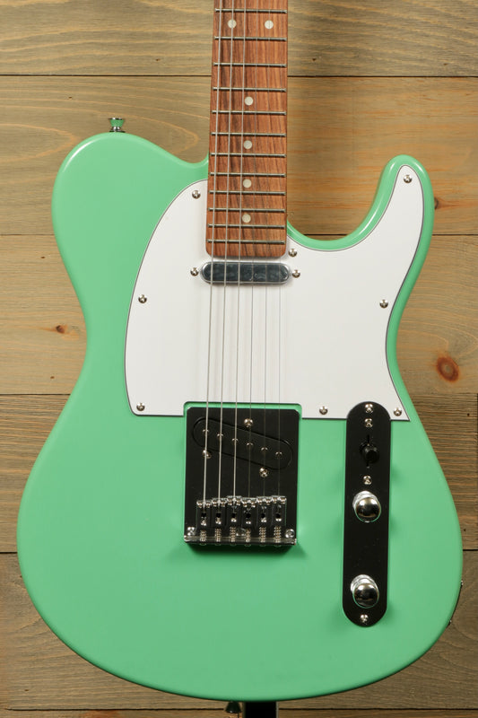 Tagima electric guitar guitars in mint green finish, front view with a classic Telecaster design