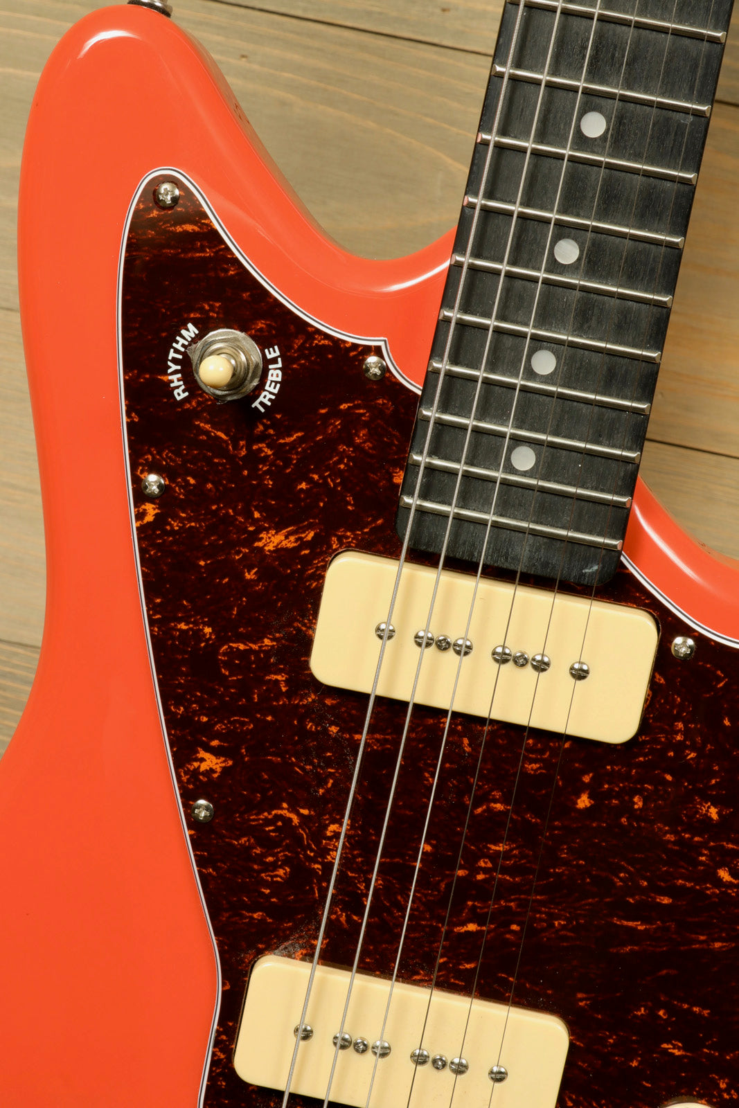 Tagima TW 61 Fiesta Red Electric Guitar with Double Cutaway and Adjustable Controls