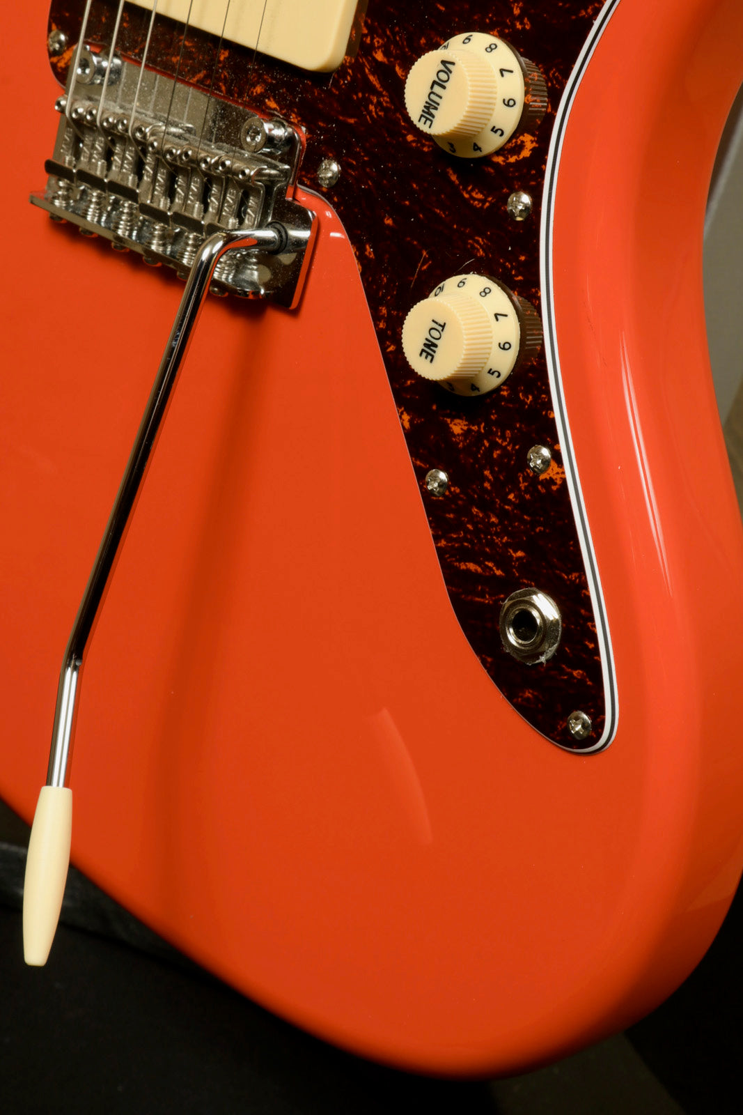 Tagima TW 61 Fiesta Red Electric Guitar with Vintage Tremolo and Classic Control Knobs