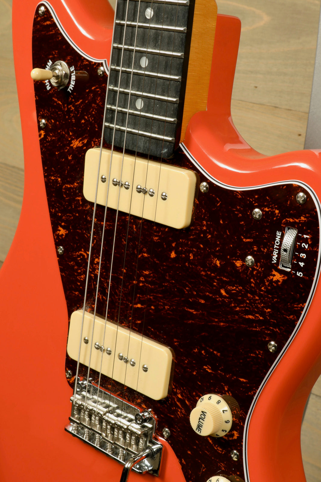 Tagima TW 61 Fiesta Red Electric Guitar with Dual Pickups and Vintage Style Controls