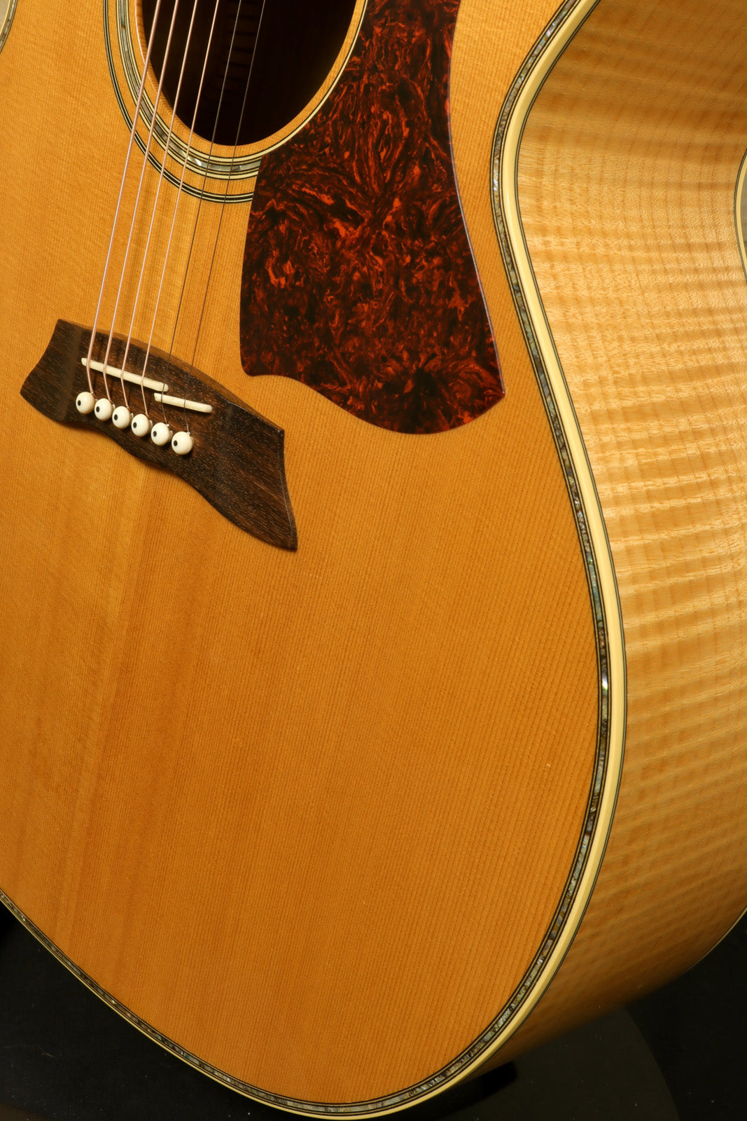 Takamine AJ250S with Hardshell Case RARE, showcasing beautiful wood grain and intricate design details