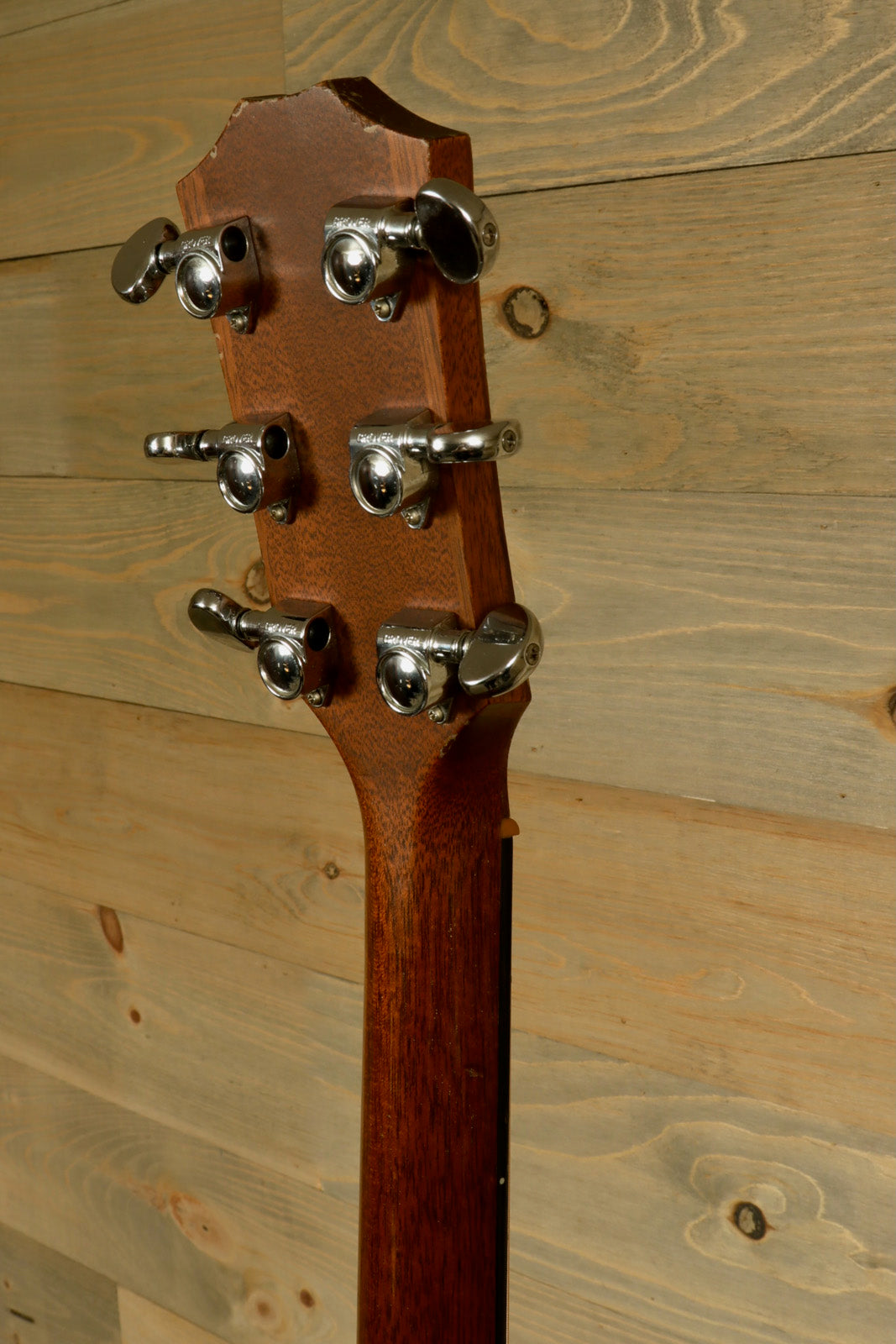 Taylor 1997 510 acoustic guitar, mahogany neck, rear view, with original hardshell case