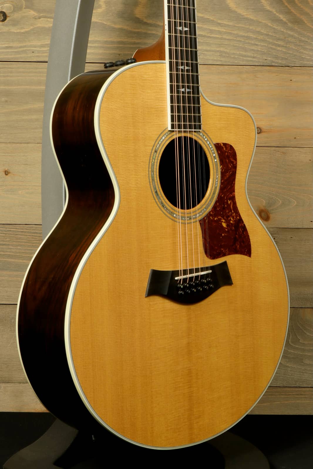 Taylor 2003 Taylor 855-CE L1 in natural finish, front view, used condition with Brazilian Rosewood 