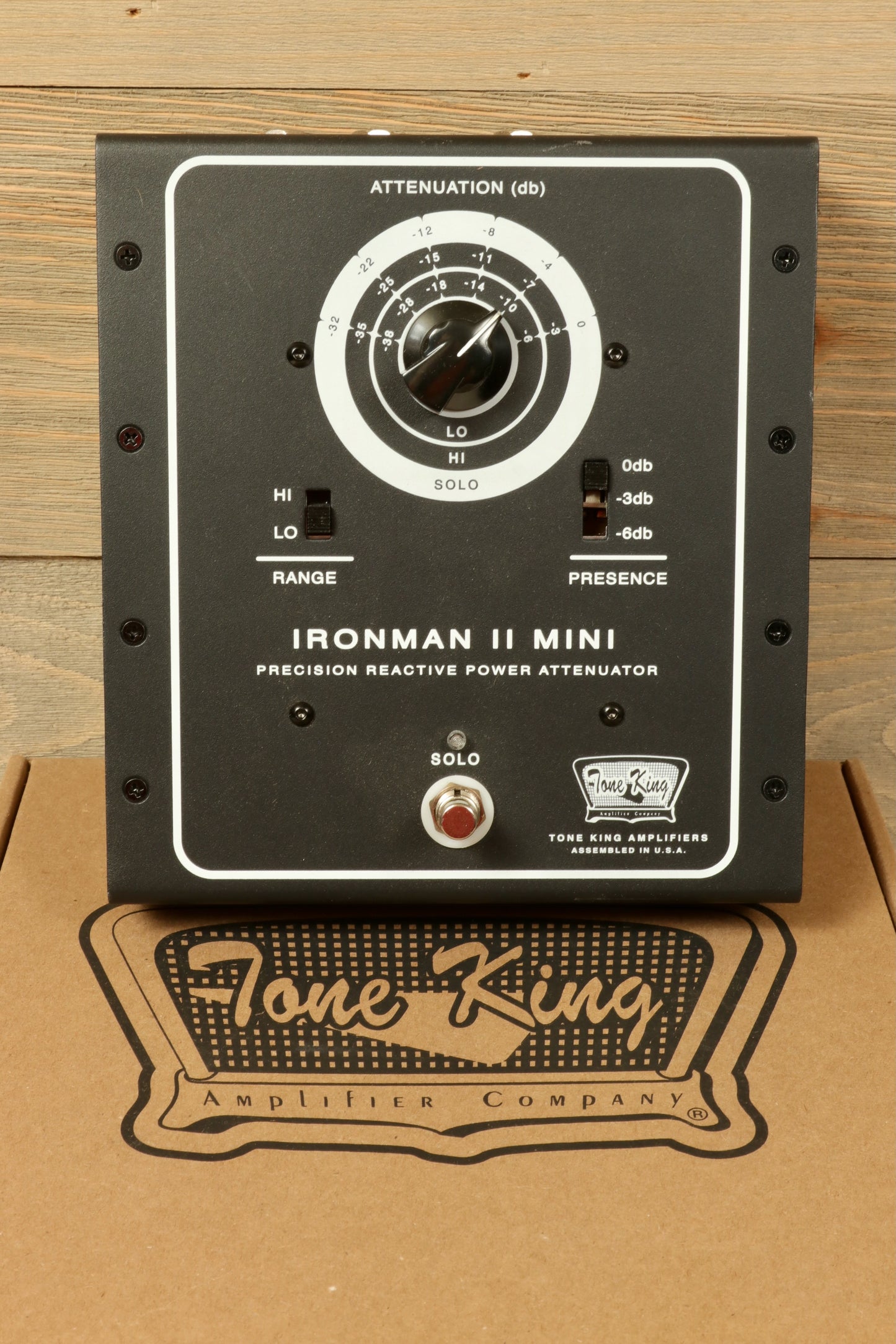 Tone King Ironman II Mini 30-Watt Power Attenuator in black, top view, in excellent condition