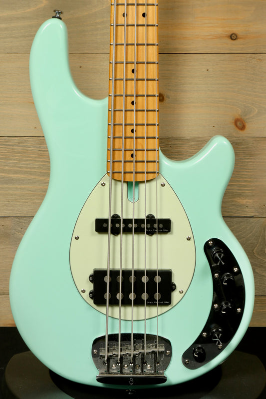 Used Sire Marcus Miller Z7 5 string bass in mint green finish with a maple neck and black hardware