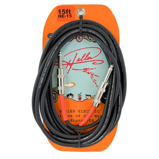 Heller Electric High-Standard Inst. Cable, 15ft, Black, 1/4" Str/Str