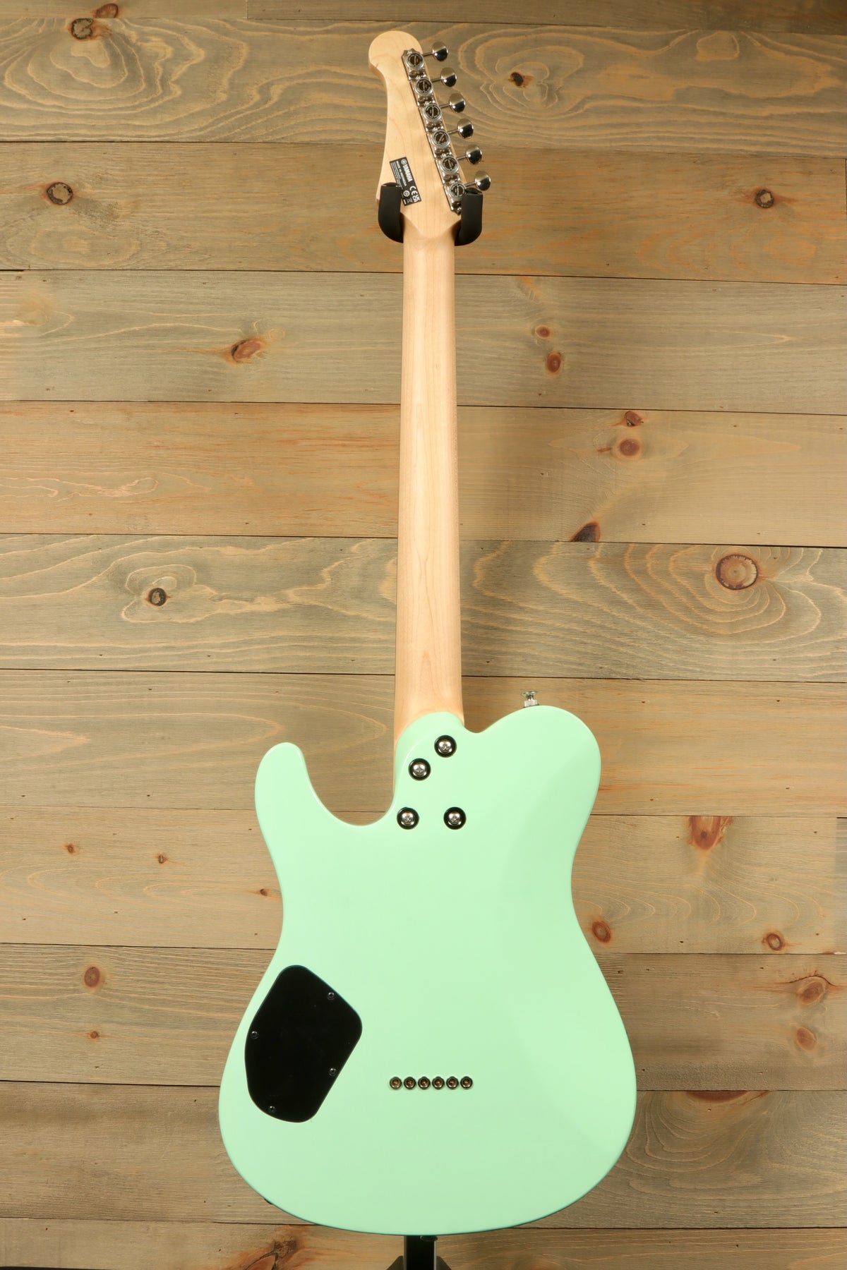 Yamaha Pacifica Peppermint Green, back view showcasing sleek finish and clean design