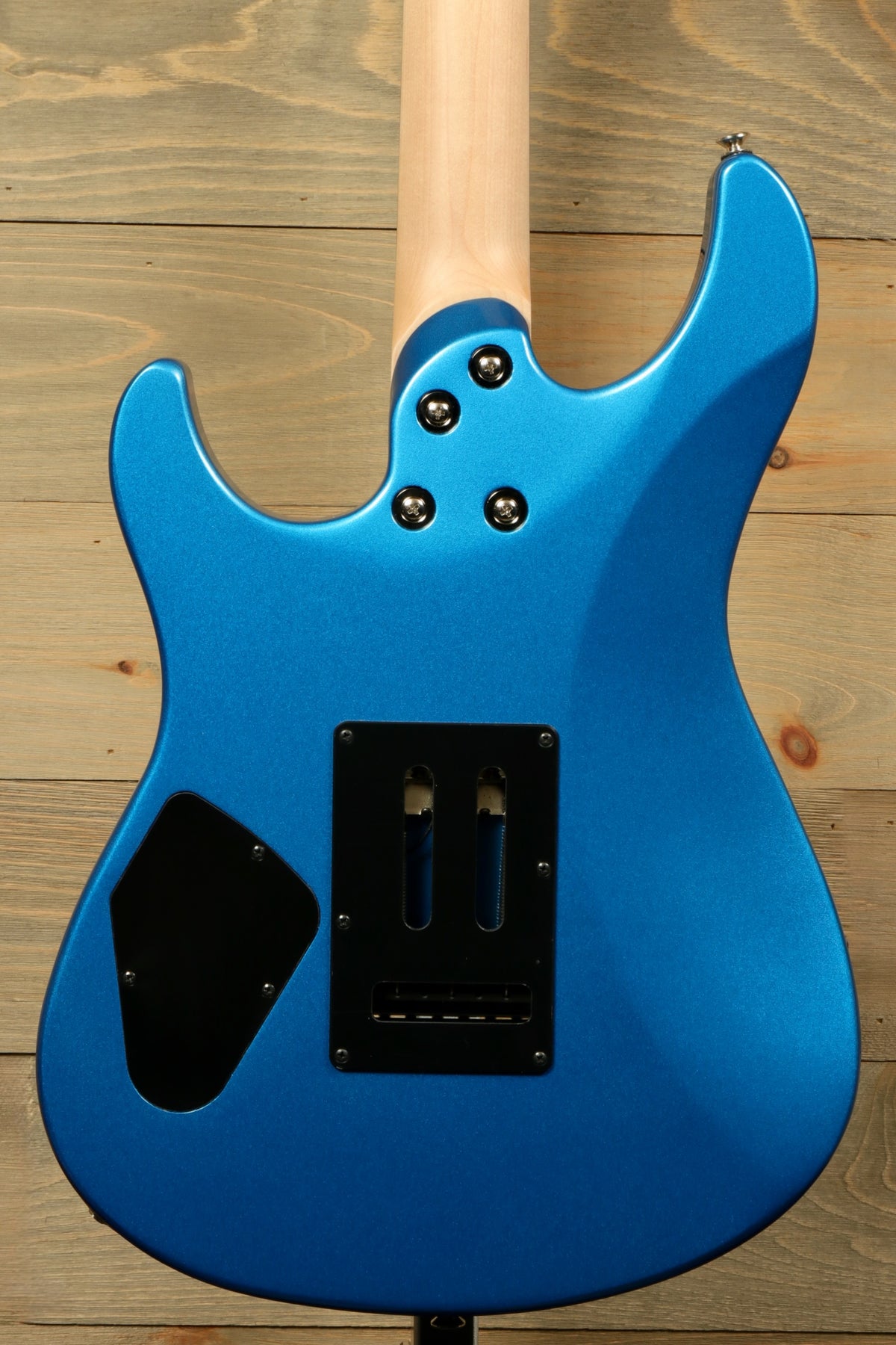 Yamaha Pacifica PACS+12 Standard Plus electric guitar in blue, back view with smooth finish