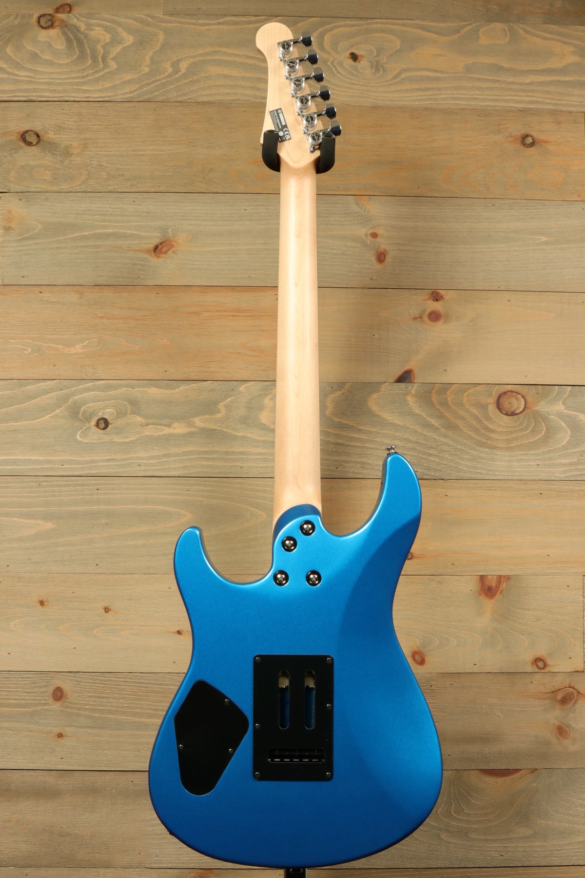 Yamaha Pacifica PACS+12 Standard Plus electric guitar in bright blue, back view