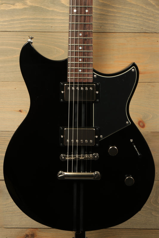 Yamaha Revstar Element RSE20 Electric Guitar Black, front view with smooth finish and dual humbuckers