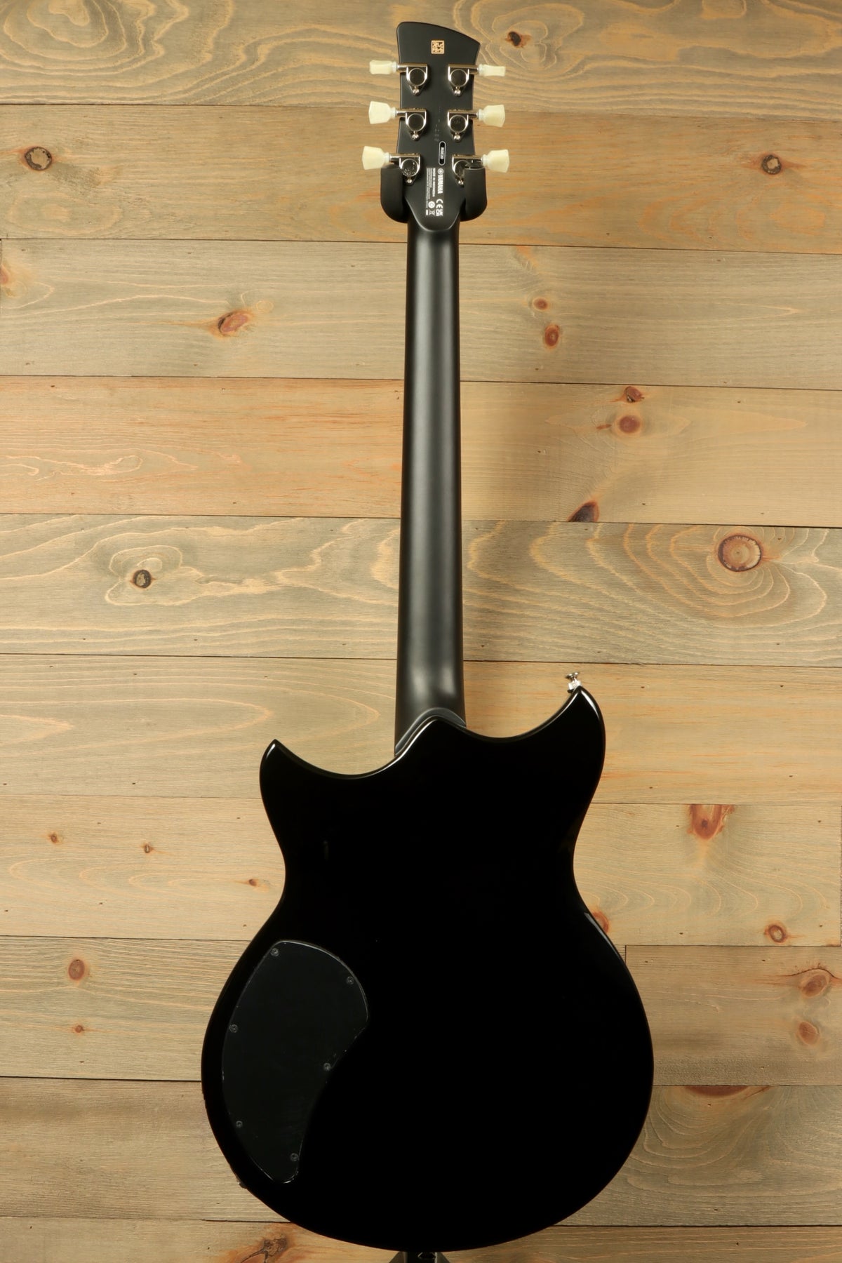 Yamaha Revstar Element RSE20 Electric Guitar Black, back view showing sleek finish and design