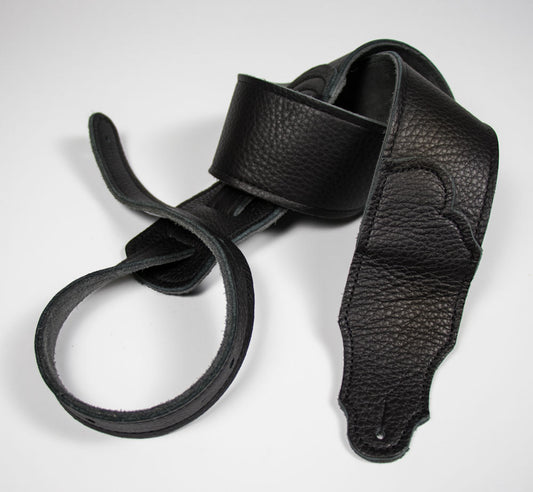 Franklin 2.5" Black Glove Leather/Black Stitching
