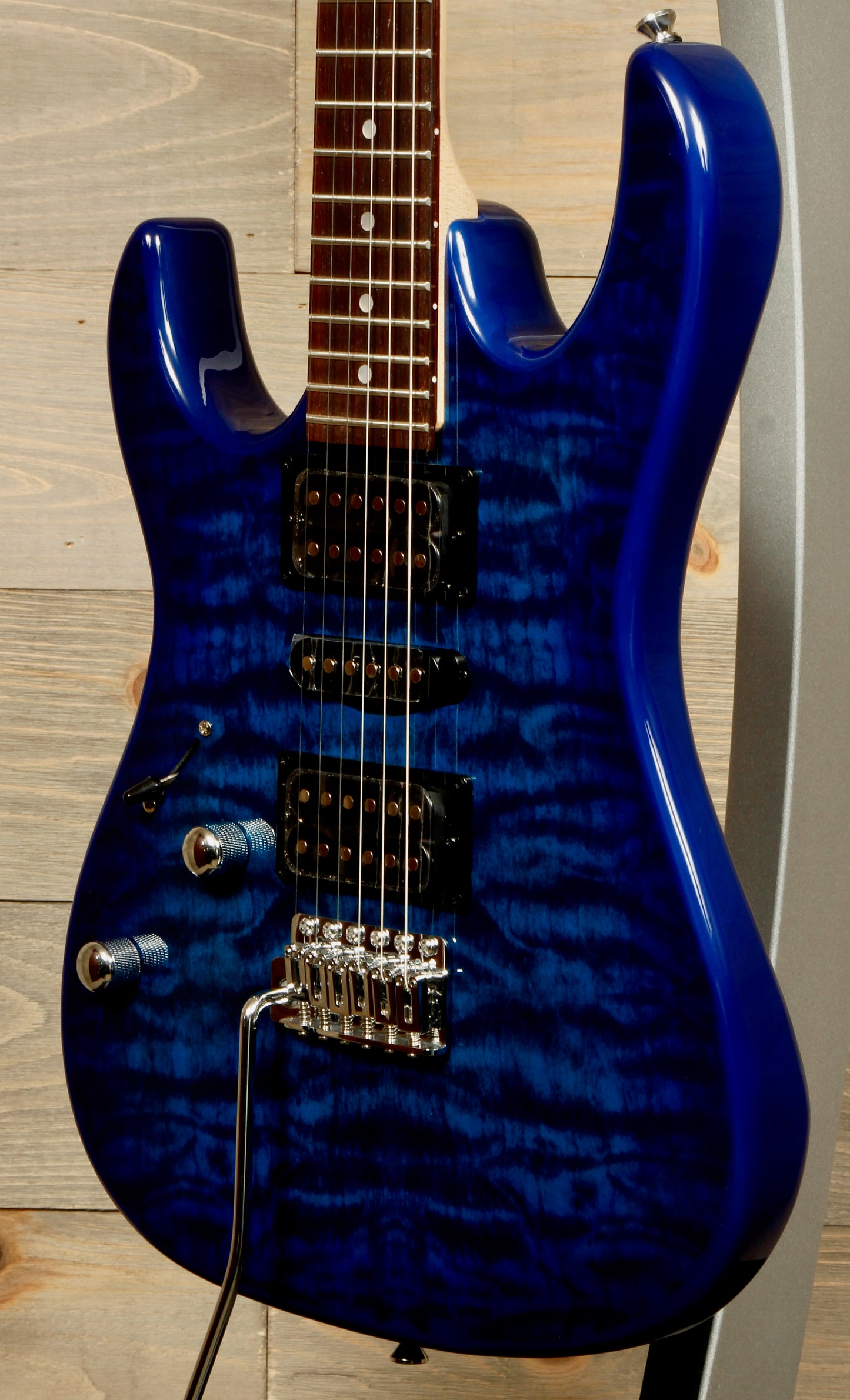 Ibanez GRX70QAL (Left-handed) - Transparent Blue Burst.