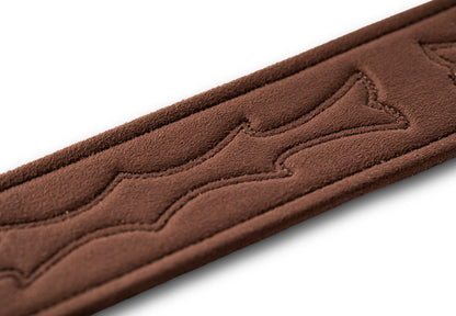 Taylor Vegan Leather Strap,Tan w/Stitching, 2.75",Embossed Logo