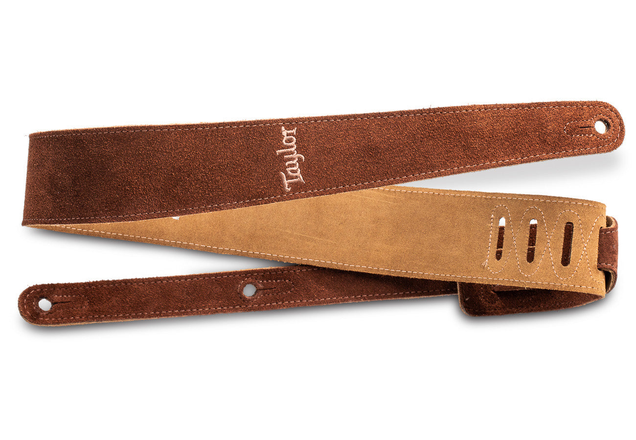 Taylor Strap,Embroidered Suede,Choc,2.5"