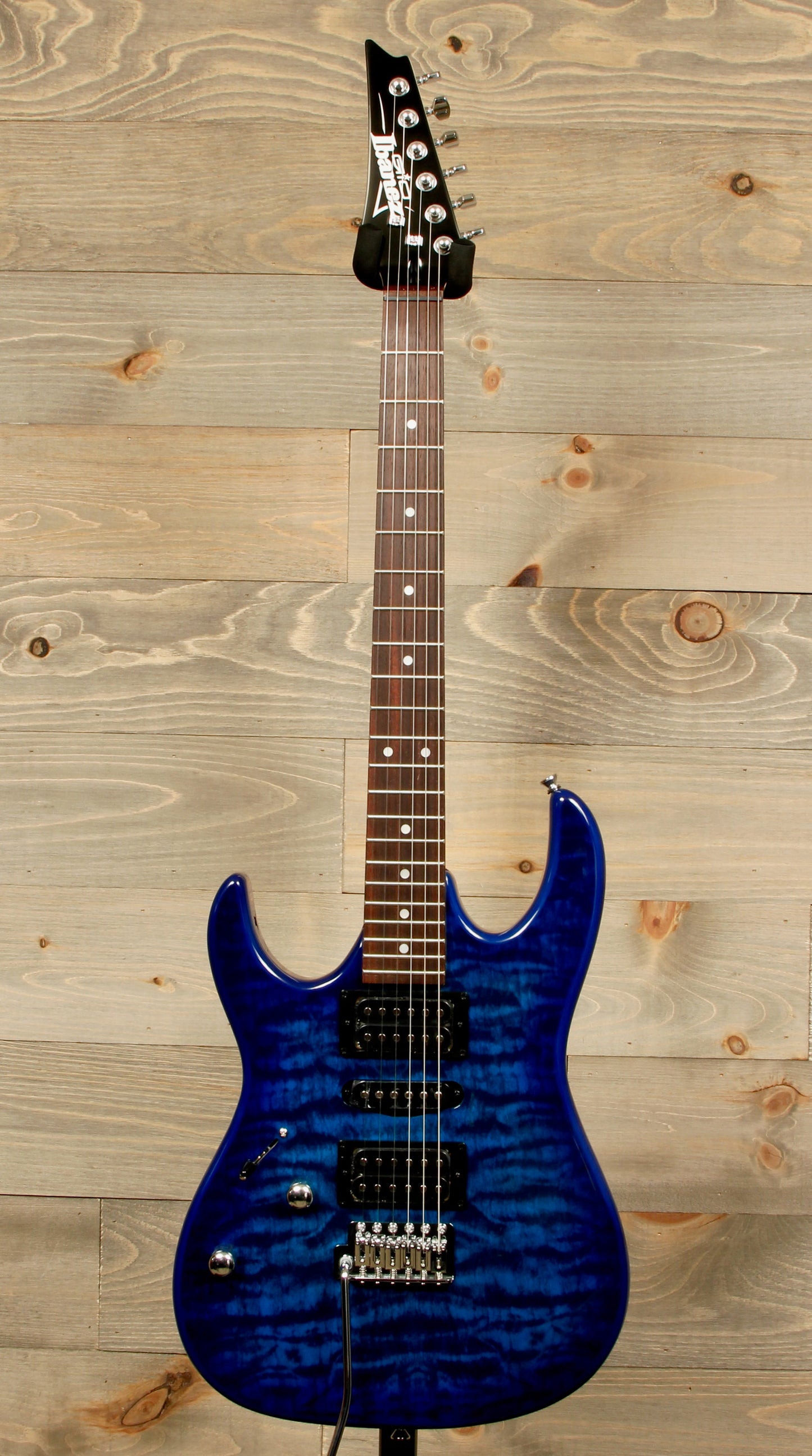 Ibanez GRX70QAL (Left-handed) - Transparent Blue Burst.