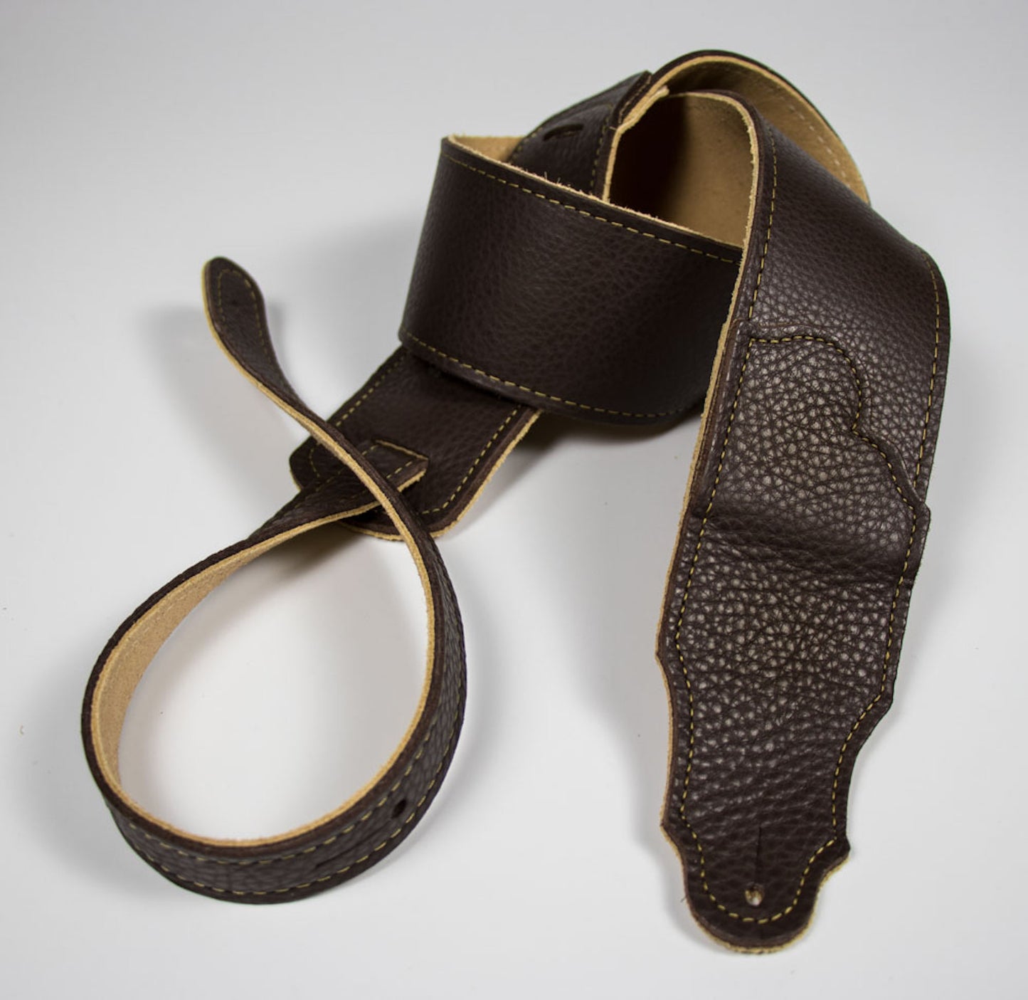 Franklin 2.5" Glove Leather/Contrast Stitching/Choc/Gold Stitching