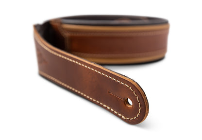 Taylor Century Strap,Med Brown Leather,2.5" Med Brown/Butterscotch/Black