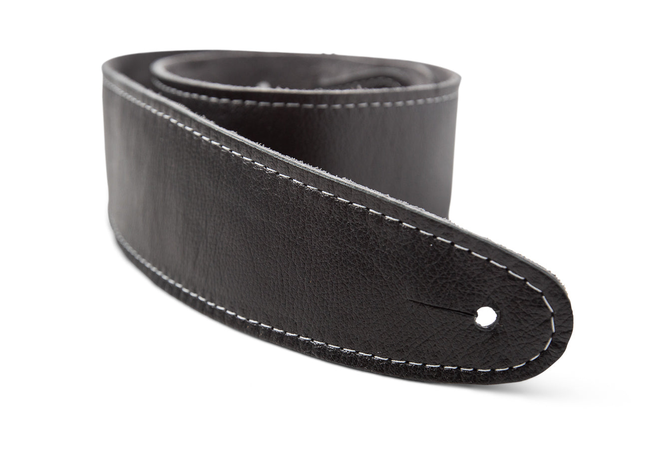 Taylor Strap,Black Leather,Suede Back,2.5" Black Leather,Silver Logo