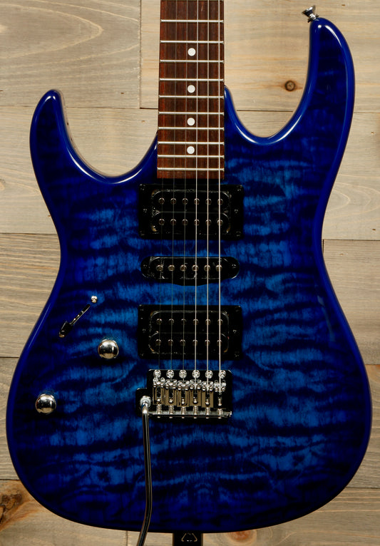 Ibanez GRX70QAL (Left-handed) - Transparent Blue Burst.