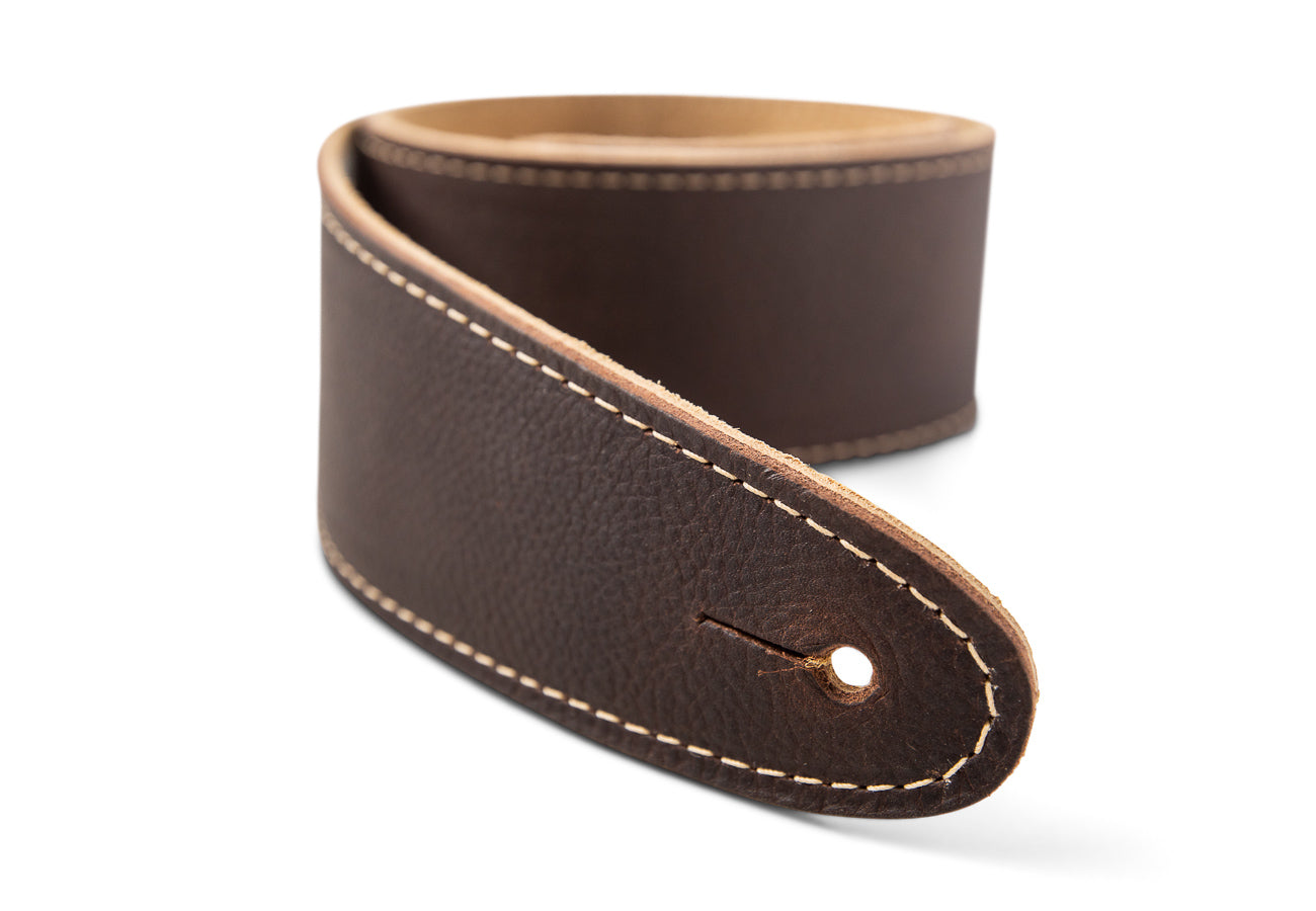 Taylor Strap,Choc Brown Leather,Suede Back,2.5"