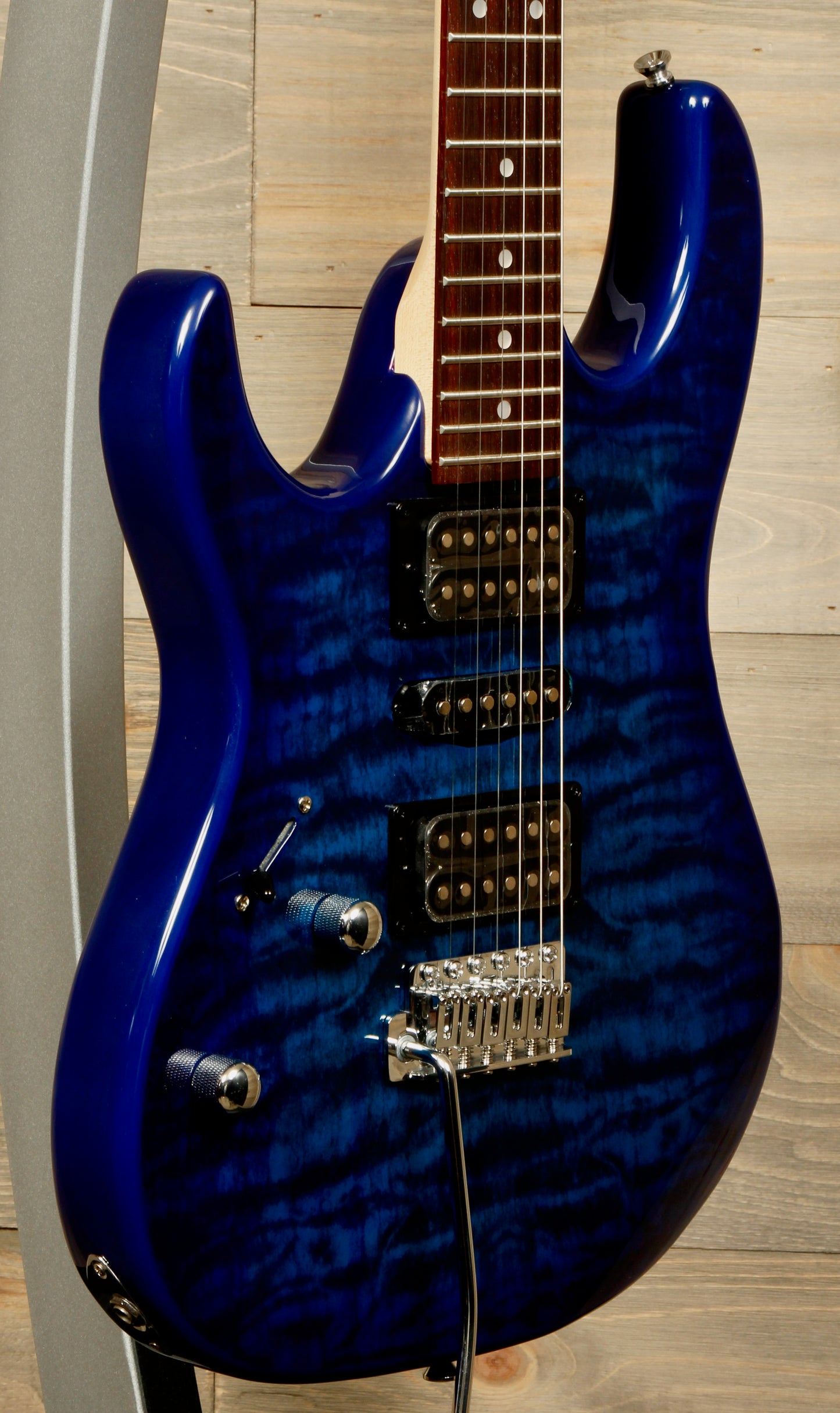 Ibanez GRX70QAL (Left-handed) - Transparent Blue Burst.