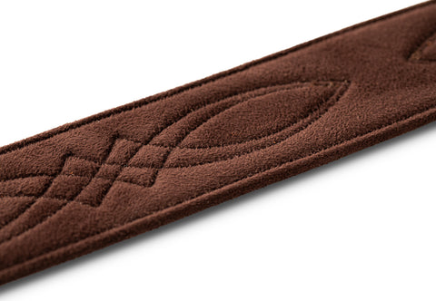 Taylor Vegan Leather Strap, Chocolate Brown w/ Stitching,2.0",Embossed Logo