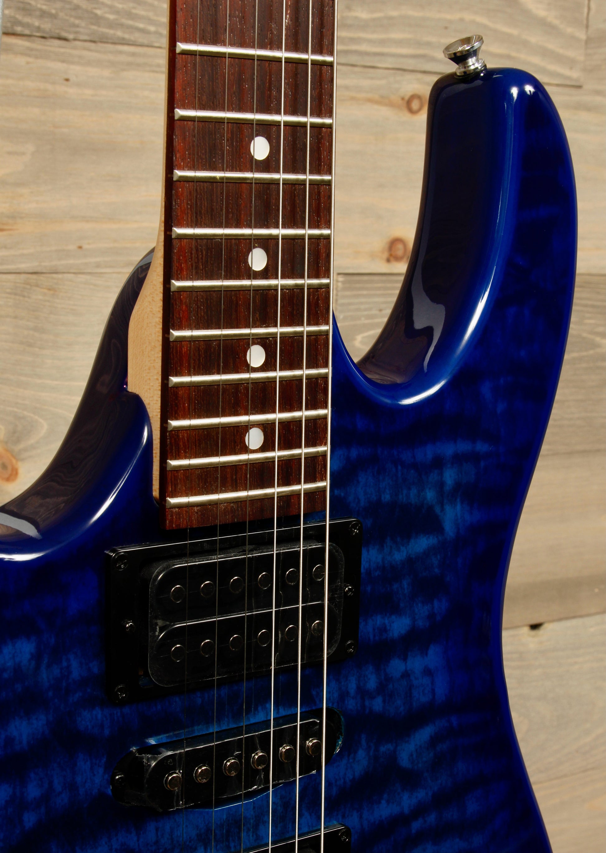 Ibanez GRX70QAL (Left-handed) - Transparent Blue Burst.
