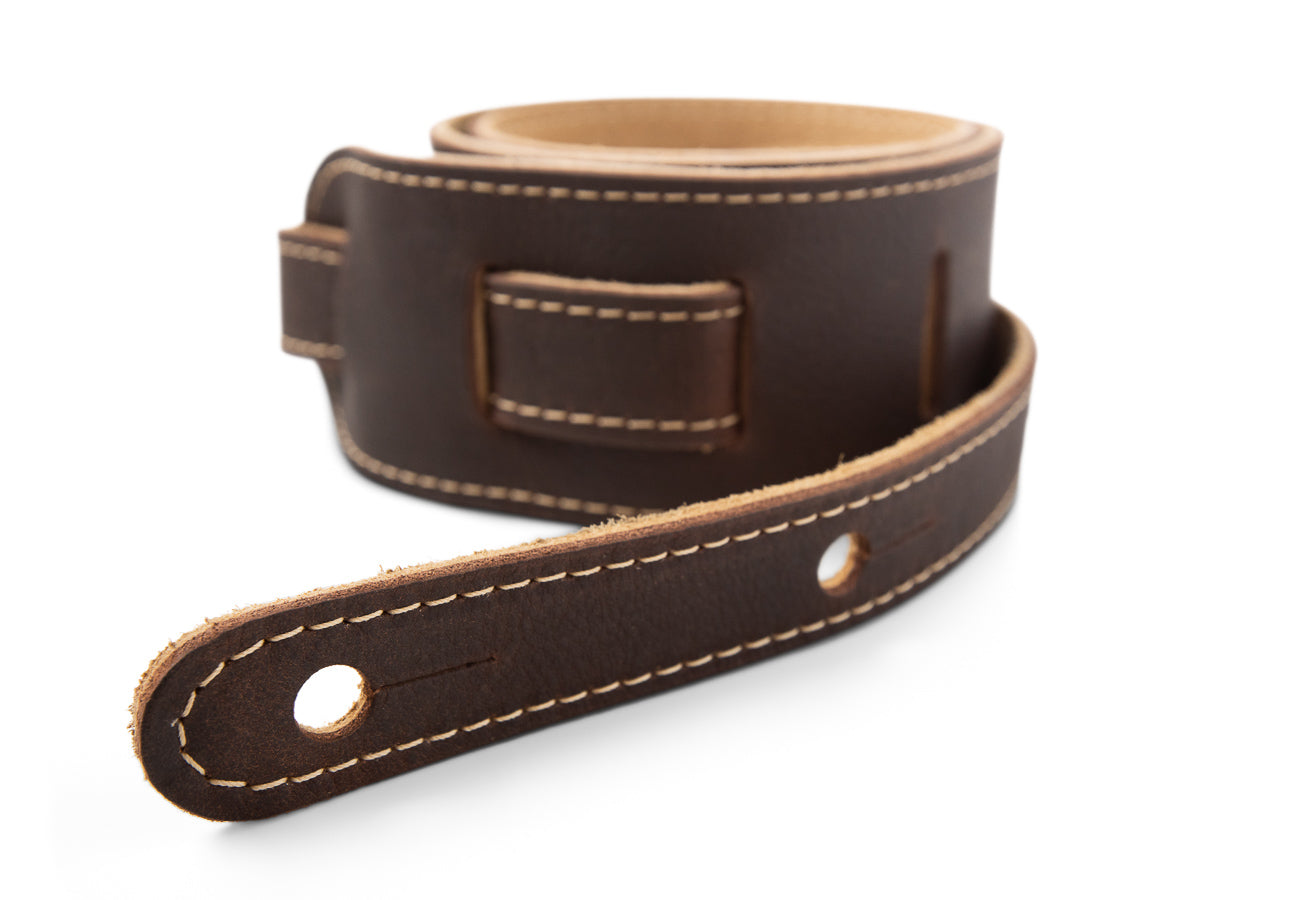 Taylor Strap,Choc Brown Leather,Suede Back,2.5"
